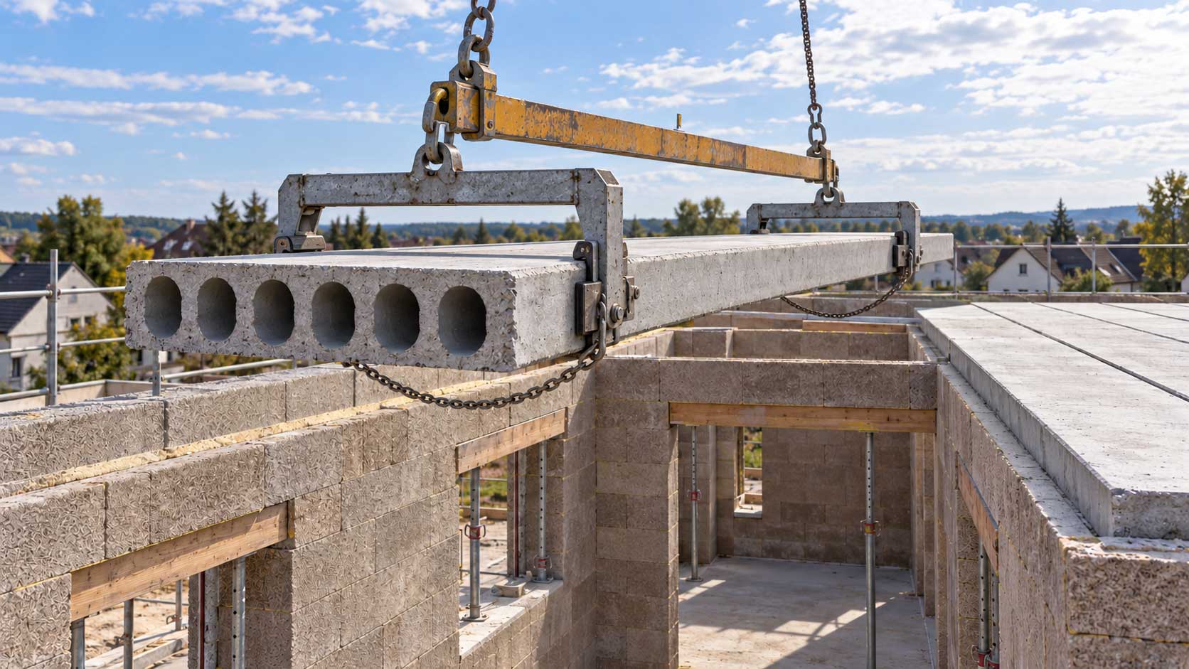 Gebäudehülle mit  Spannbeton